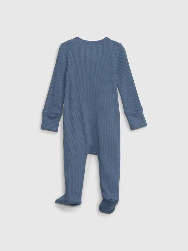Baby First Favorites Tiny Rib-heldrakt med føtter