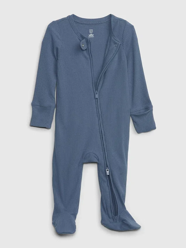 Baby First Favorites Tiny Rib-heldrakt med føtter