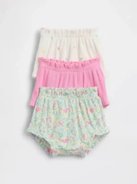 Baby First Favorites Tinyrib-bloomers med volanger (3-pakning)
