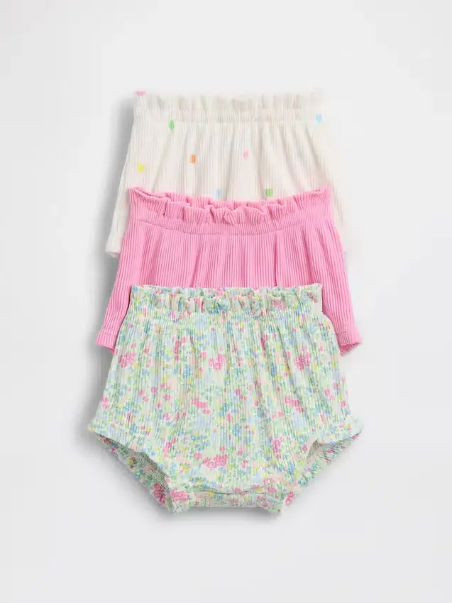 Baby First Favorites Tinyrib-bloomers med volanger (3-pakning)