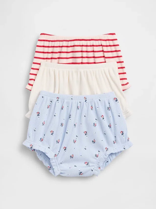 Baby First Favorites Tinyrib-bloomers med volanger (3-pakning)