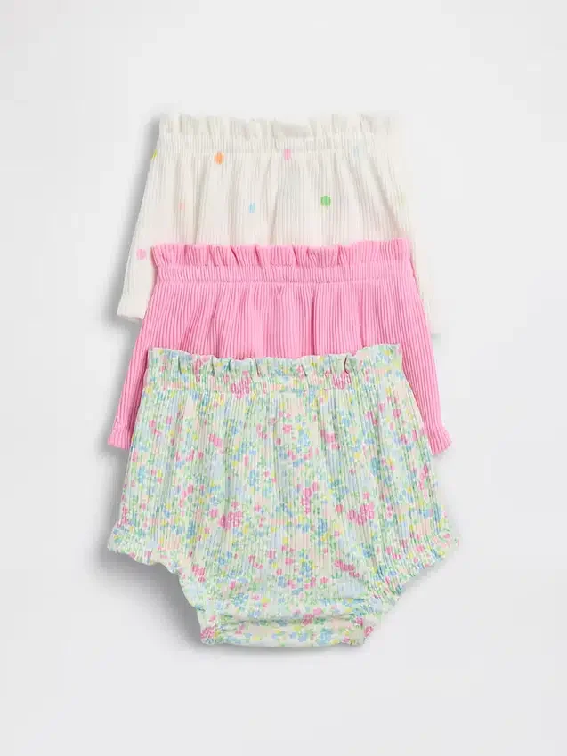 Baby First Favorites Tinyrib-bloomers med volanger (3-pakning)