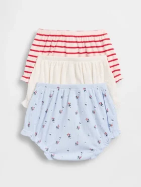 Baby First Favorites Tinyrib-bloomers med volanger (3-pakning)