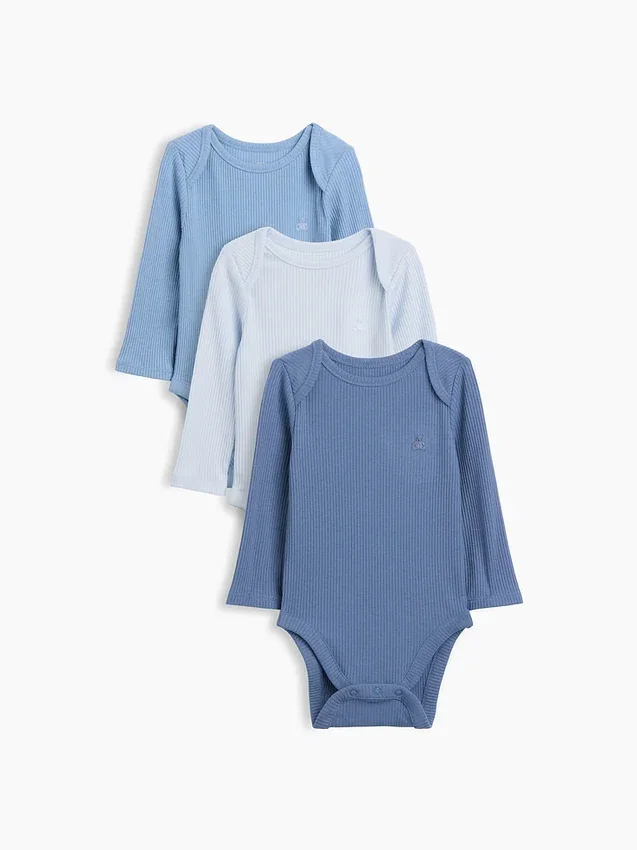 Baby First Favorites Tinyrib-body med lomme (3-pakning)