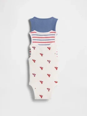 Baby First Favorites Tinyrib-body med lomme (3-pakning)