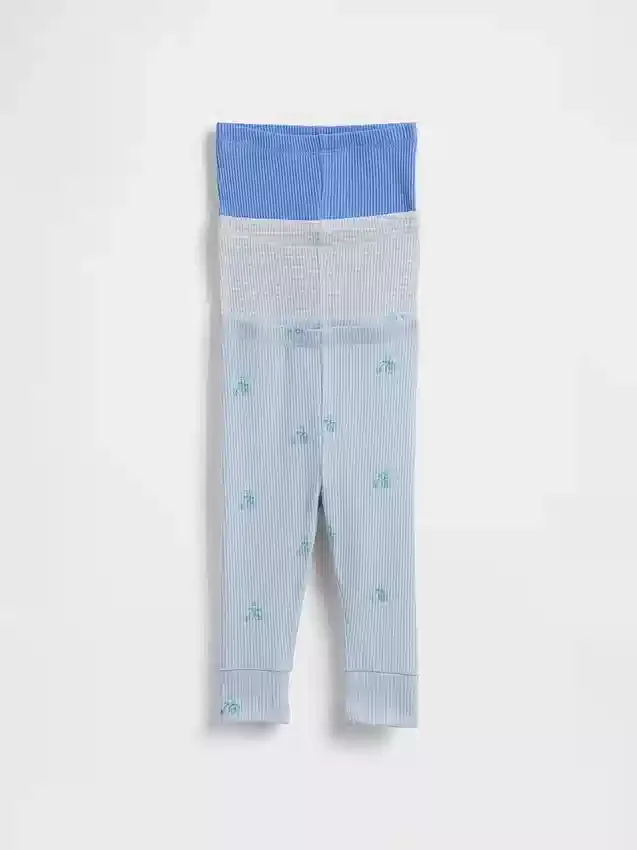 Baby First Favorites Tinyrib-bukser med elastisk linning (3-pakning)