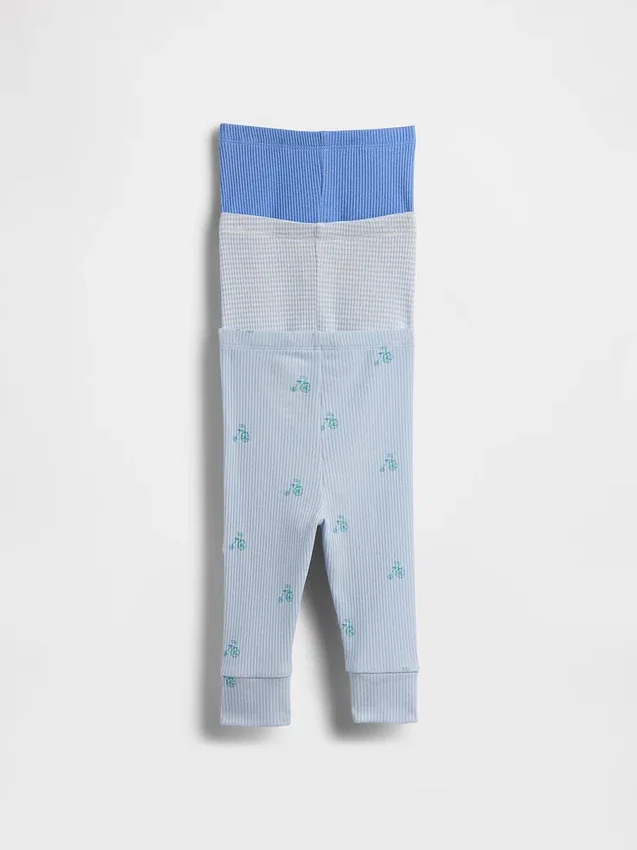 Baby First Favorites Tinyrib-bukser med elastisk linning (3-pakning)