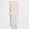 Baby First Favorites Tinyrib Ruffle Bodyer (3-pakning)