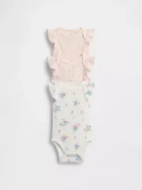 Baby First Favorites Tinyrib Ruffle Bodyer (3-pakning)
