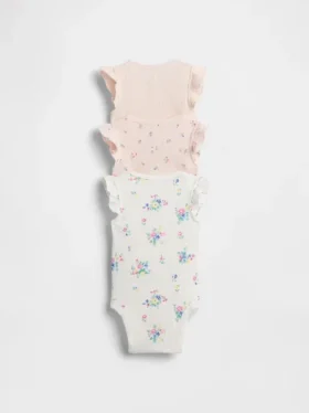 Baby First Favorites Tinyrib Ruffle Bodyer (3-pakning)