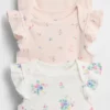 Baby First Favorites Tinyrib Ruffle Bodyer (3-pakning)