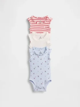 Baby First Favorites Tinyrib Ruffle Tank Bodyer (3-pakning)
