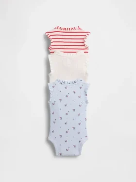 Baby First Favorites Tinyrib Ruffle Tank Bodyer (3-pakning)