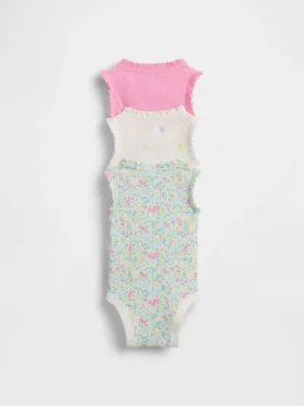 Baby First Favorites Tinyrib Ruffle Tank Bodyer (3-pakning)