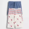 Baby First Favorites Tinyrib Stripe Pull-On Shorts (3-pakning)