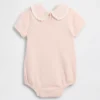 Baby-genser med brodert krage