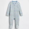 Baby-heldrakt med føtter i vaffelstripe