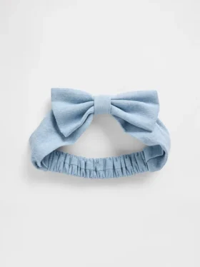 Baby-hårbånd i denim med sløyfe