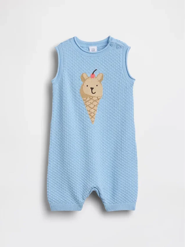 Baby Ice Cream Bear heklet kort heldrakt
