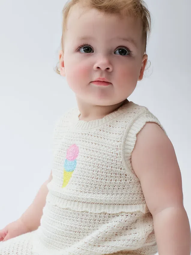 Baby Ice Cream heklet kort heldrakt