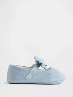 Baby-Mary Jane-sko i denim med sløyfe