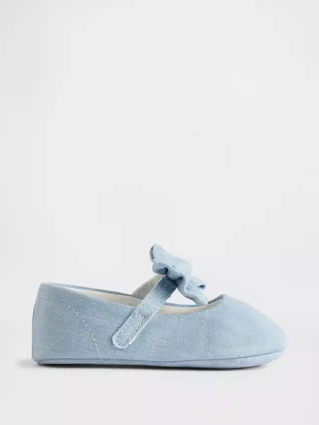 Baby-Mary Jane-sko i denim med sløyfe
