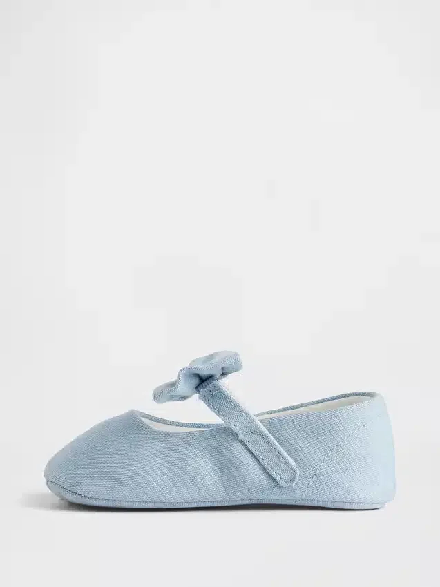 Baby-Mary Jane-sko i denim med sløyfe