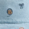 Baby og Småbarn: Brodert denim-bøttehatt