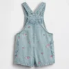 Baby og Småbarn-broderte denim-shortalls