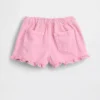 Baby og Småbarn denimshorts med volanger og trekk-på-design