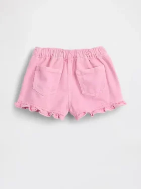 Baby og Småbarn denimshorts med volanger og trekk-på-design