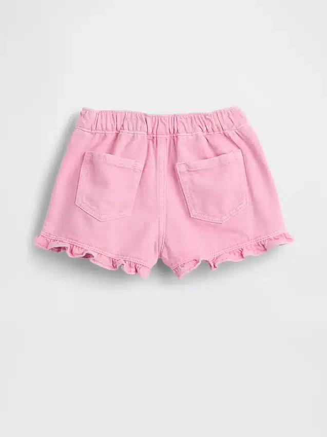 Baby og Småbarn denimshorts med volanger og trekk-på-design