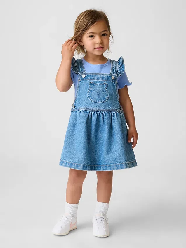 Baby og Småbarn denimskjørt med bjørnelomme