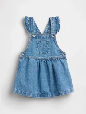Baby og Småbarn denimskjørt med bjørnelomme