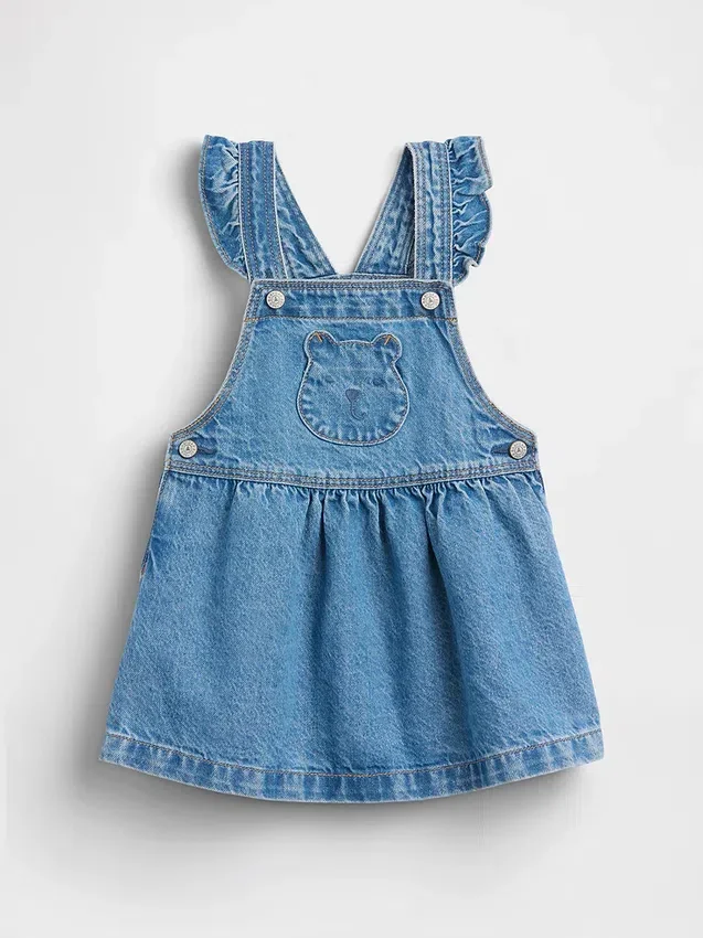 Baby og Småbarn denimskjørt med bjørnelomme