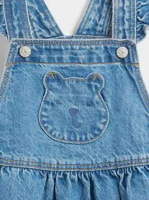 Baby og Småbarn denimskjørt med bjørnelomme