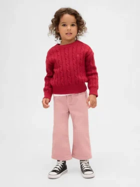 Baby og Småbarn-Jeans i fløyel med sløyfe