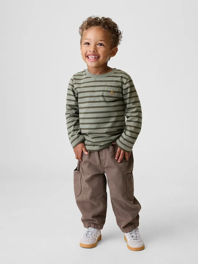 Baby og Småbarn Jeans med bjørnelommer og elastisk linning