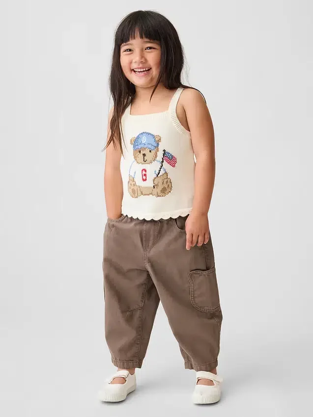 Baby og Småbarn Jeans med bjørnelommer og elastisk linning