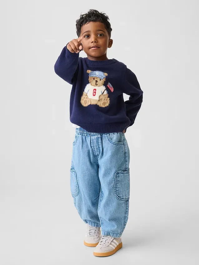 Baby og Småbarn-Jeans med Brannan Bear-lommer og elastisk linning