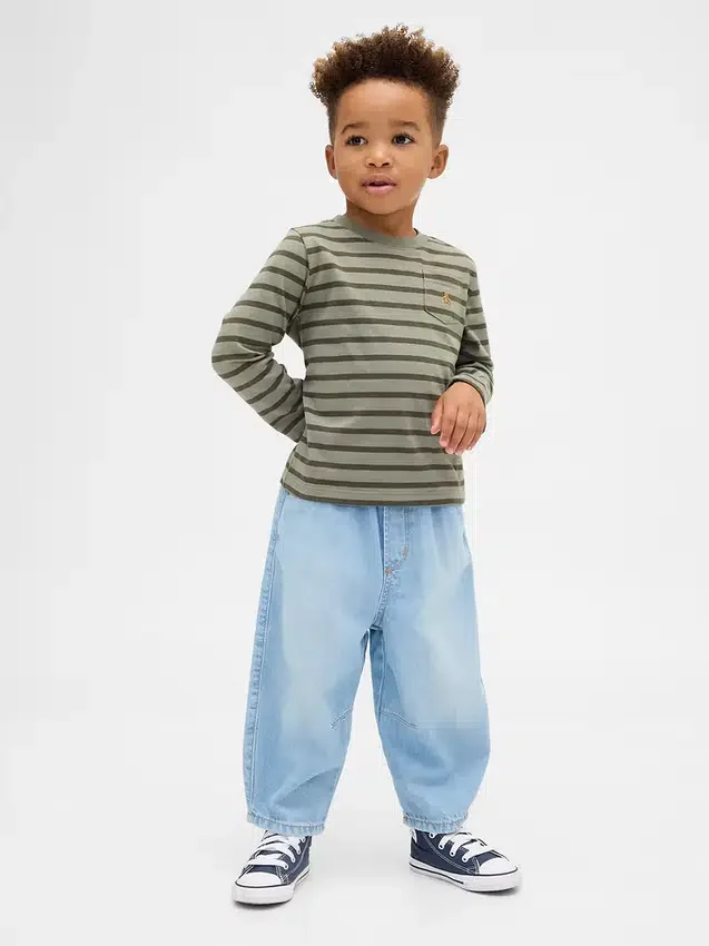Baby og Småbarn-Jeans med elastisk linning
