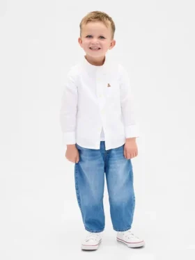 Baby og Småbarn-Jeans med elastisk linning