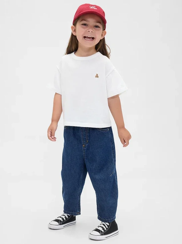Baby og Småbarn-Jeans med elastisk linning