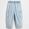 Baby og Småbarn-Jeans med jordbærmotiv, barrel-modell og cargo-lommer