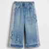 Baby og Småbarn-Jeans med sommerfuglmotiv og løs passform