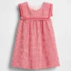 Baby og Småbarn-kjole i lin-bomull med gingham-mønster i matrosstil