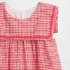 Baby og Småbarn-kjole i lin-bomull med gingham-mønster i matrosstil