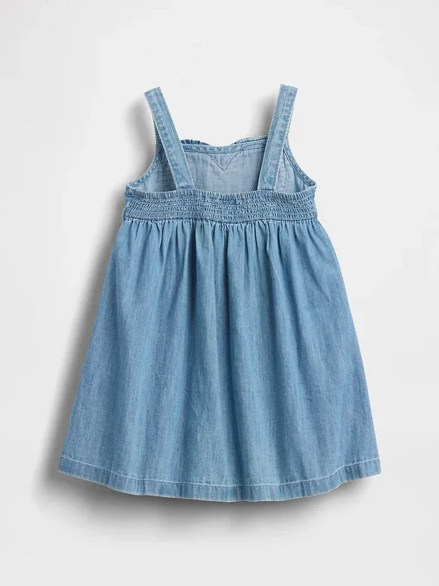 Baby og Småbarn-kjoler i denim med hjerte på toppen