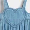 Baby og Småbarn-kjoler i denim med hjerte på toppen
