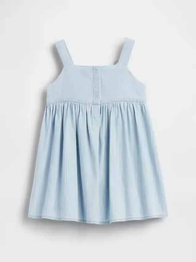 Baby og Småbarn-kjoler i denim med sløyfe